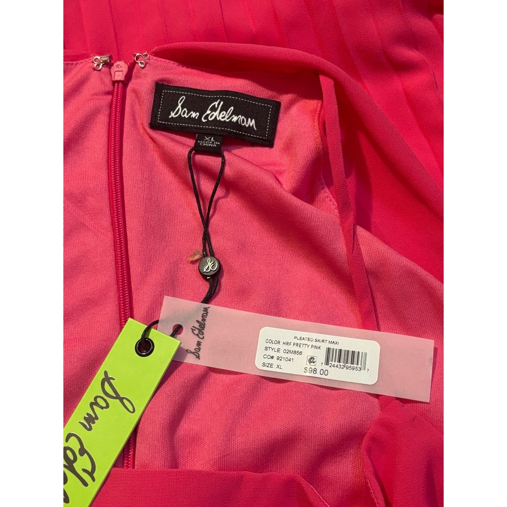 NWT‎ Sam Edelman Pink Smock Pleated Dress Pretty Pink Cocktail Party Bold Girly - Picture 7 of 7
